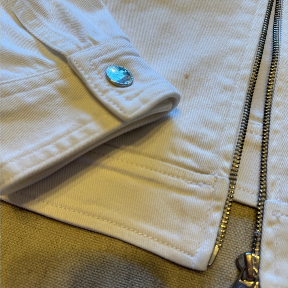 Vintage Ralph Lauren White Denim Bomber Jacket - Picture 3 of 13
